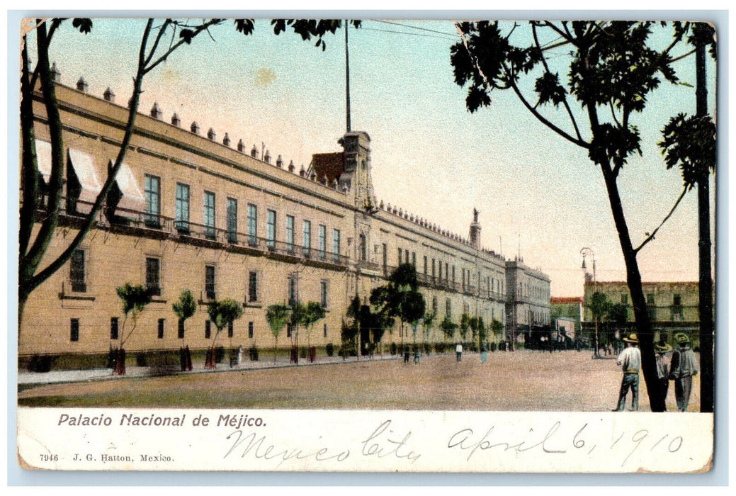 1910 View of Building of Mexico National Palace Mexico City Mexico Postcard