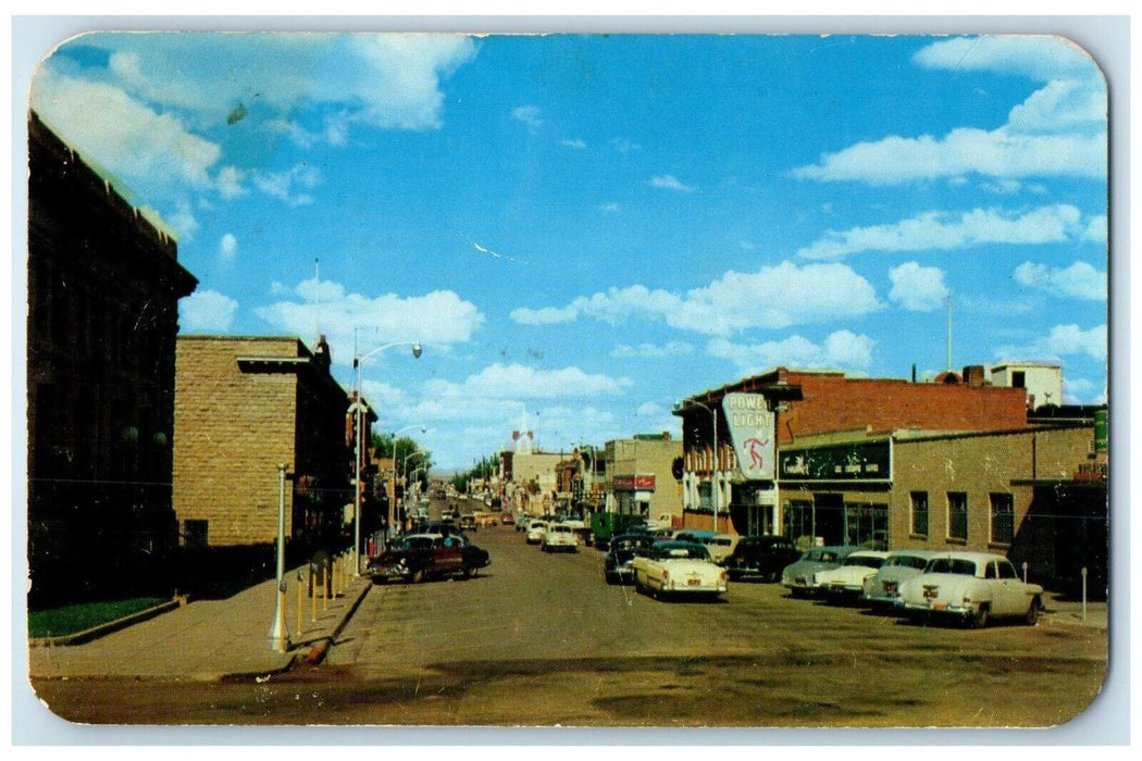 c1960 Cedar St. Business District East Post Office Rawlins Wyoming WY Postcard