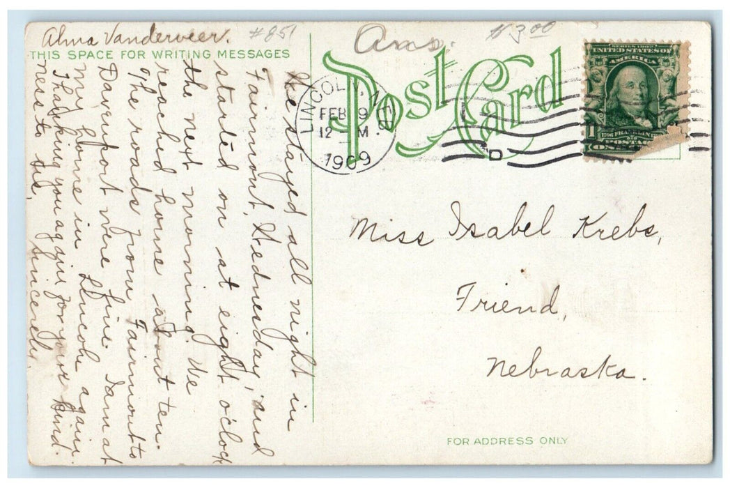 1909 Exterior View St Paul Methodist Episcopal Church Lincoln Nebraska Postcard