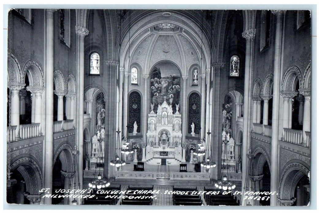 St. Joseph's Convent Chapel School Sisters Of St. Francis RPPC Photo Postcard