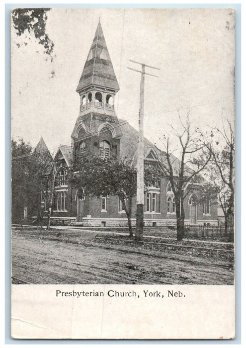 c1905 Exterior View Presbyterian Church Building York Nebraska Unposted Postcard