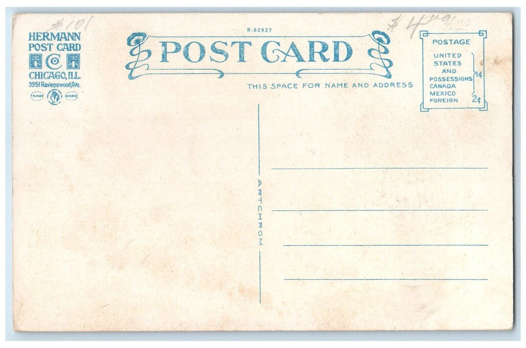 c1920 Roadside View Hebron Academy Hebron Nebraska NE Vintage Antique Postcard