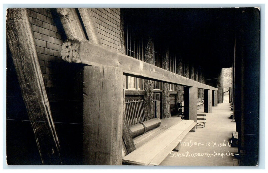 c1910's State Museum Interior View Seattle Washington WA RPPC Photo Postcard