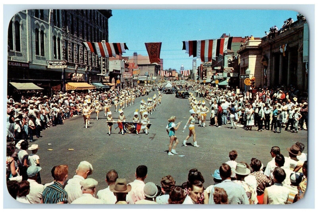c1960 Frontier Days Parade Exterior Building Street Cheyenne Wyoming WY Postcard