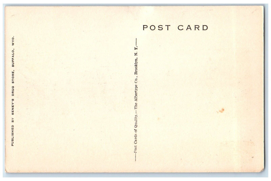 c1940 US Post Office Masonic Hall Exterior Building Buffalo Wyoming WY Postcard