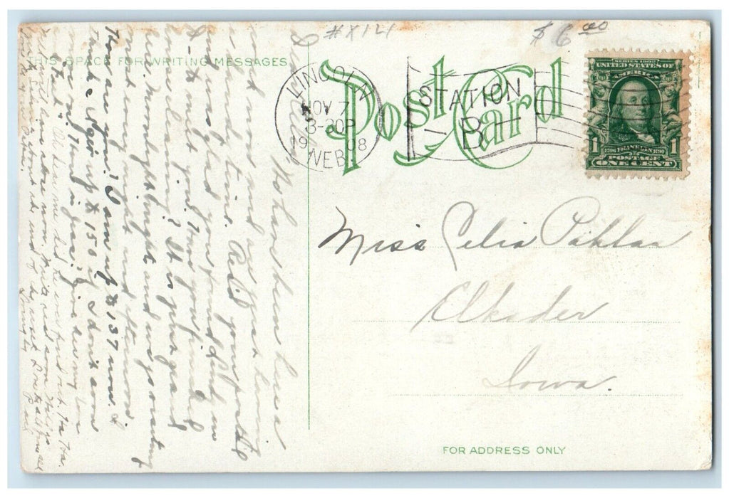 1908 Aerial View Post Office City Hall Lincoln Nebraska Antique Vintage Postcard