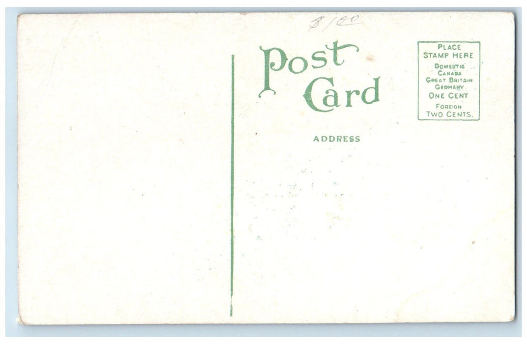 1910 Night O Street Looking East Moonlight Lincoln Nebraska NE Unposted Postcard