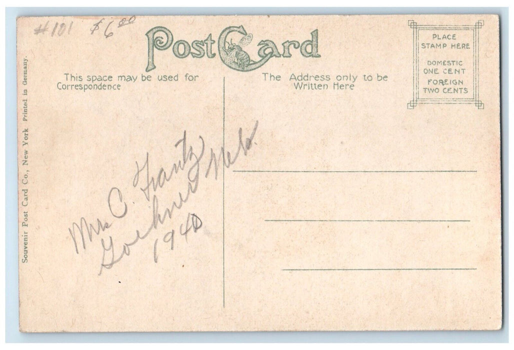 c1910 O Street East 10th Street Horse Carriage Trolley Lincoln Nebraska Postcard