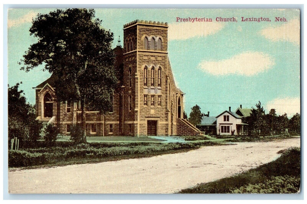 c1910 Roadside View Presbyterian Church Building Lexington Nebraska NE Postcard