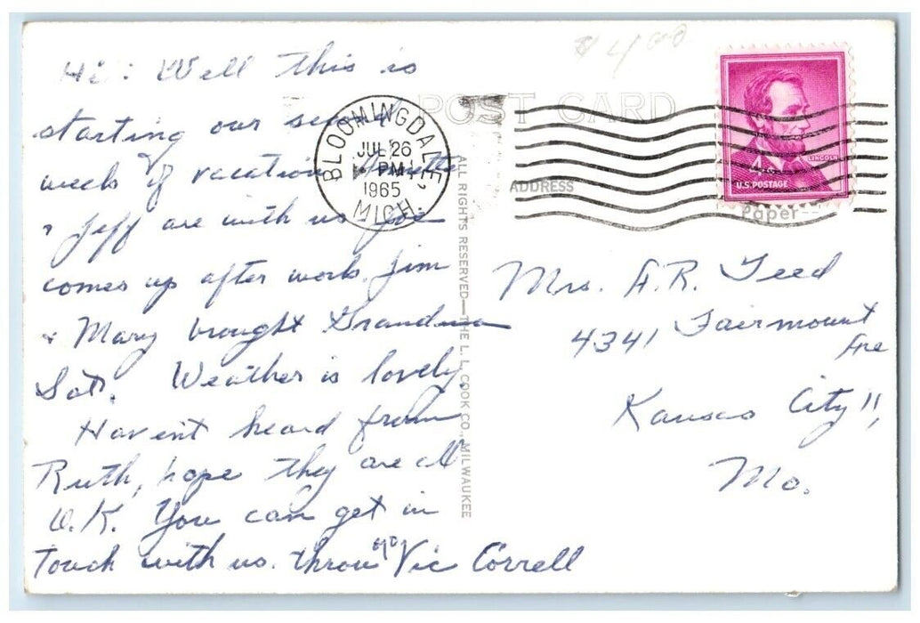 1965 Eagle Lake Trailer Park View Bloomingdale Michigan MI RPPC Photo Postcard