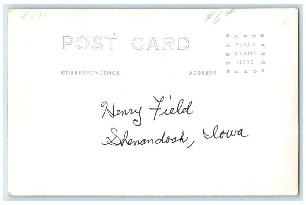 c1920s Henry Field Seed Farmer Radio Host Shenandoah Iowa IA RPPC Photo Postcard