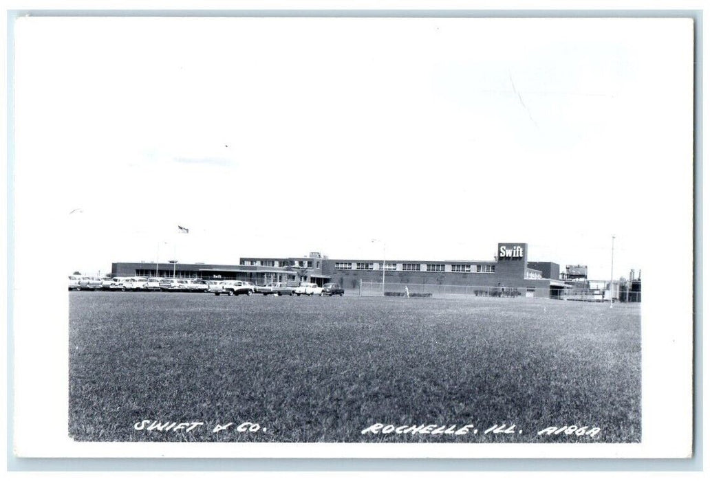 c1950's Swift Company Building View Rochelle Illinois IL RPPC Photo Postcard