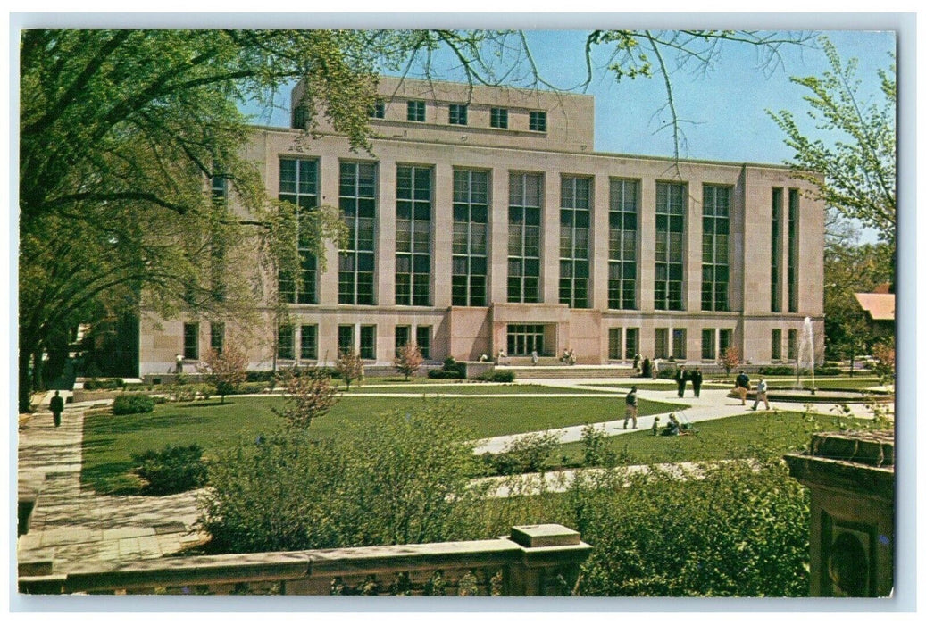 1962 University Wisconsin Library Lower Campus Field Madison Wisconsin Postcard