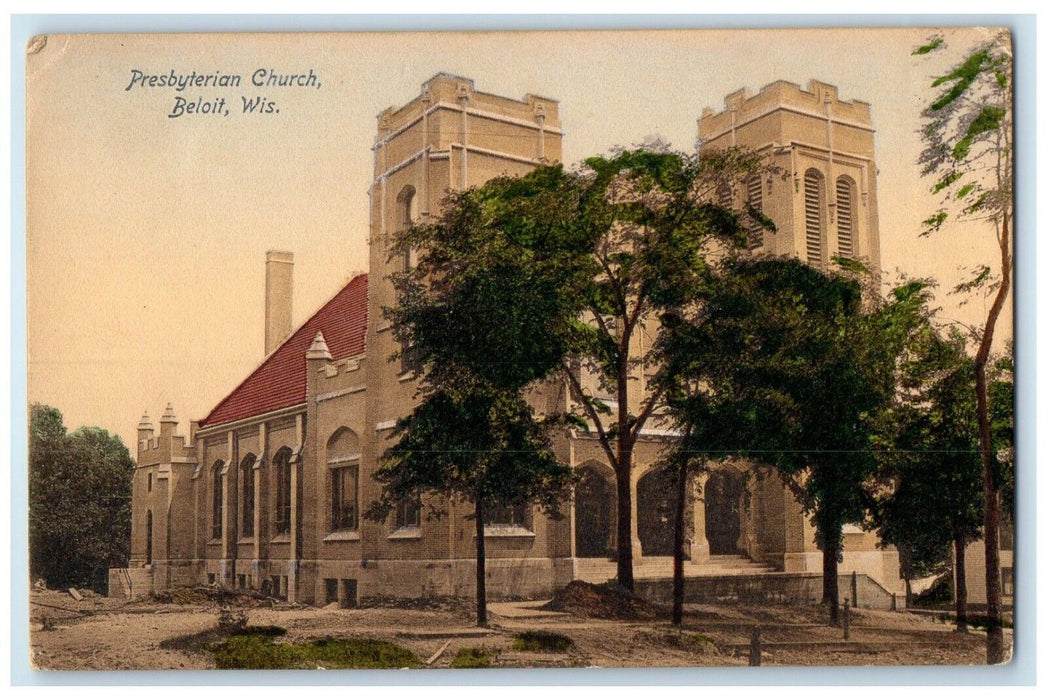 c1910 Presbyterian Church Chapel Exterior Building Beloit Wisconsin Wi Postcard