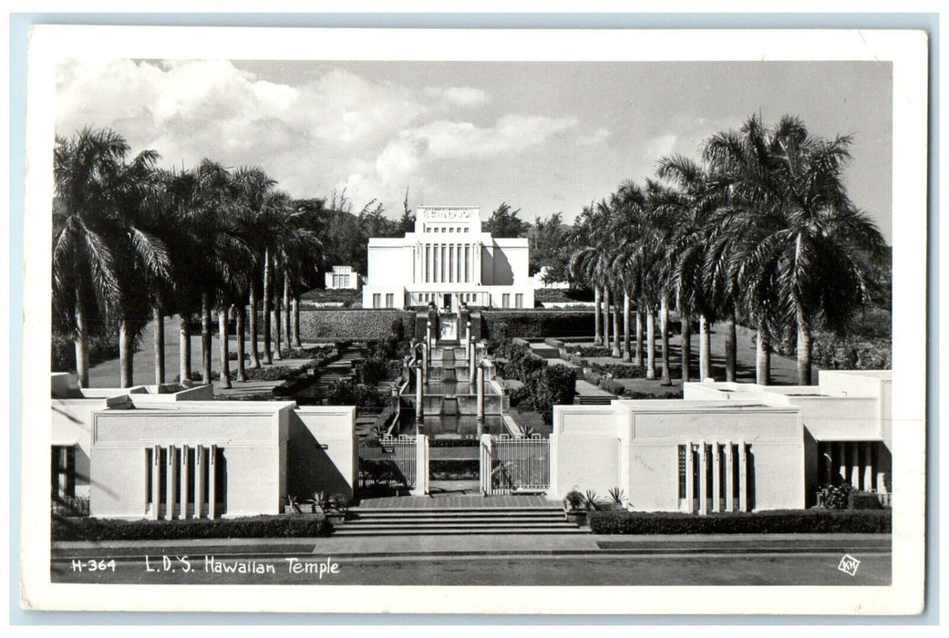 1954 View Of LDS Hawaiian Temple Pomona California CA RPPC Photo Postcard