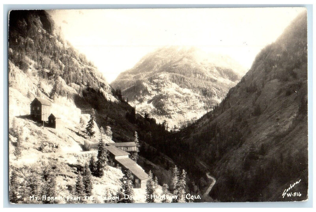 Mt. Abram From The Million Dollar Highway Colorado CO RPPC Photo Postcard