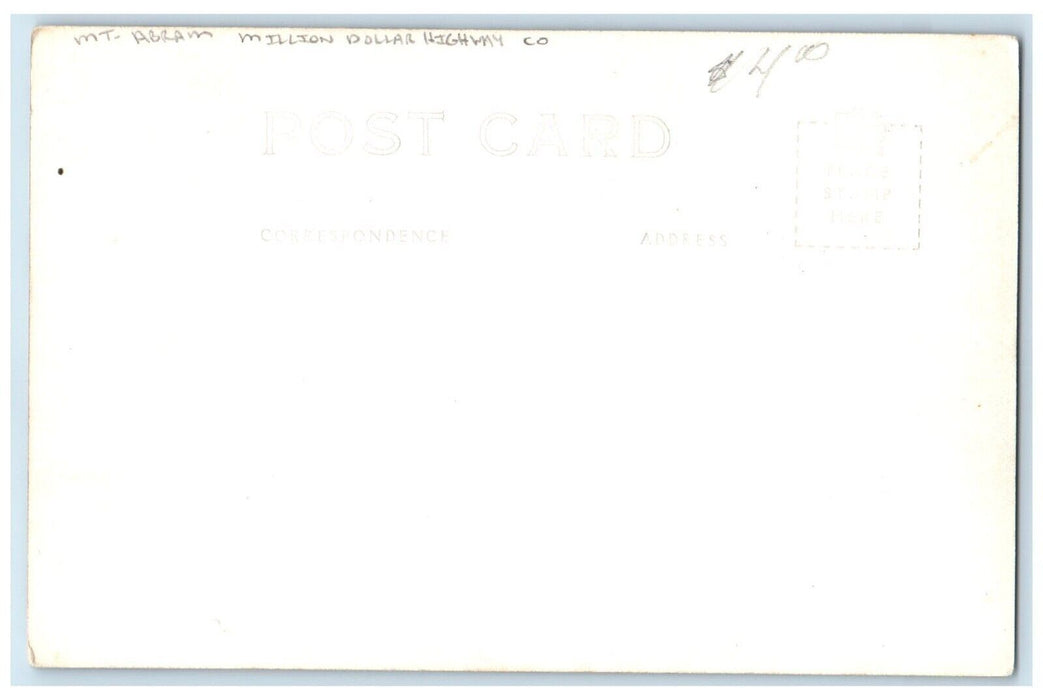 Mt. Abram From The Million Dollar Highway Colorado CO RPPC Photo Postcard