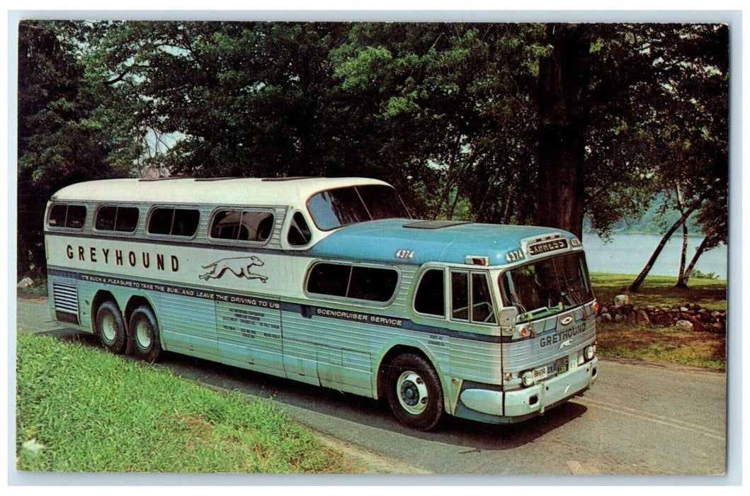 Through Vacation Wonderland Greyhound Scenicruiser United Stated Canada Postcard