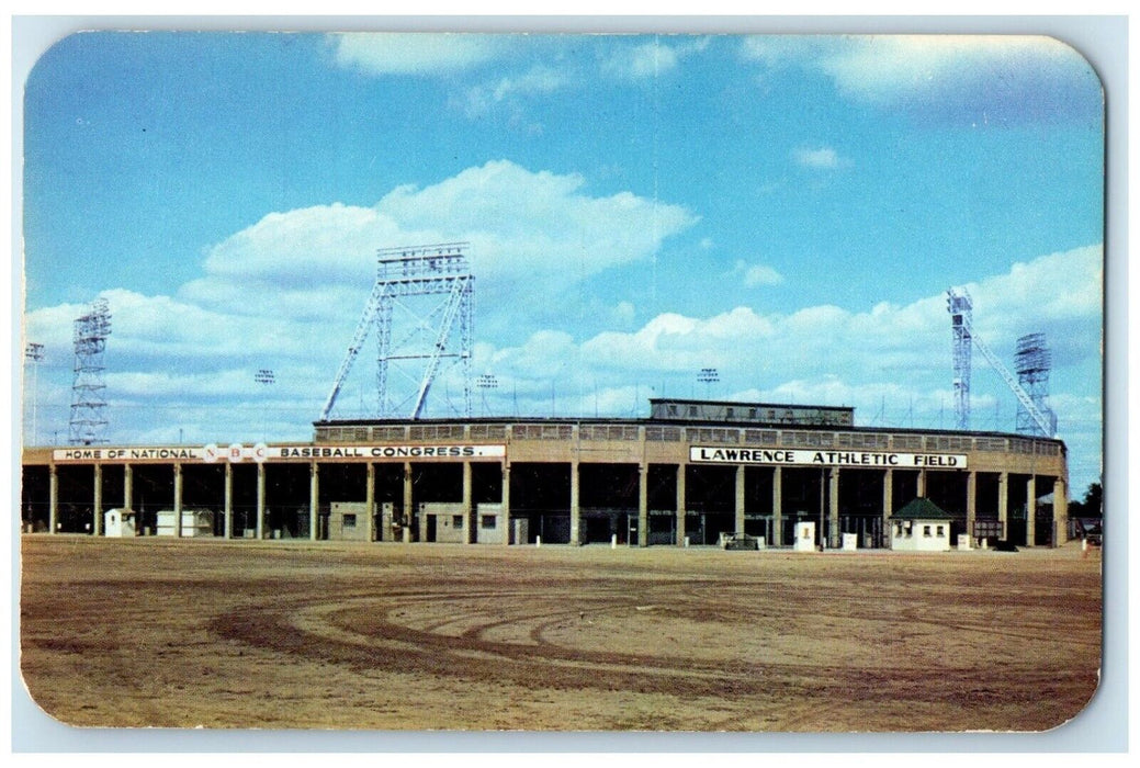 c1940's Lawrence Stadium Wichita Kansas KS, Athletic Field Vintage Postcard
