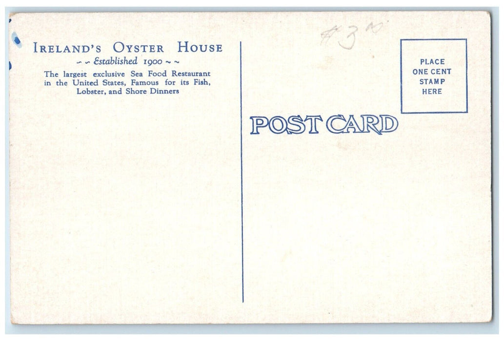 c1920 Ireland's Oyster House Restaurant Multi-View Chicago Illinois IL Postcard