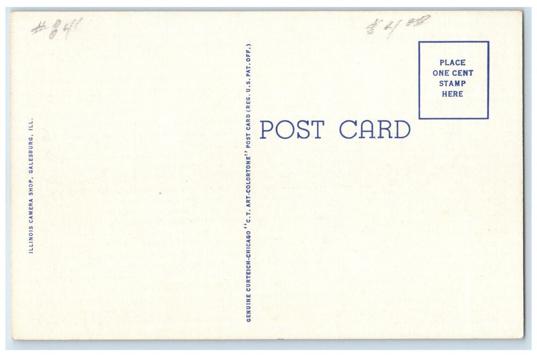 c1940 Knox County Court House Exterior Building Galesburg Illinois IL Postcard
