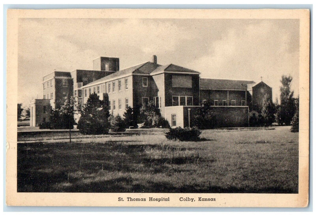 c1930's St. Thomas Hospital Building Colby Kansas KS Unposted Vintage Postcard