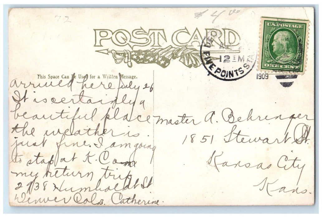 1909 Racing Matinee City Park Denver Colorado CO, Horse Racing Antique Postcard