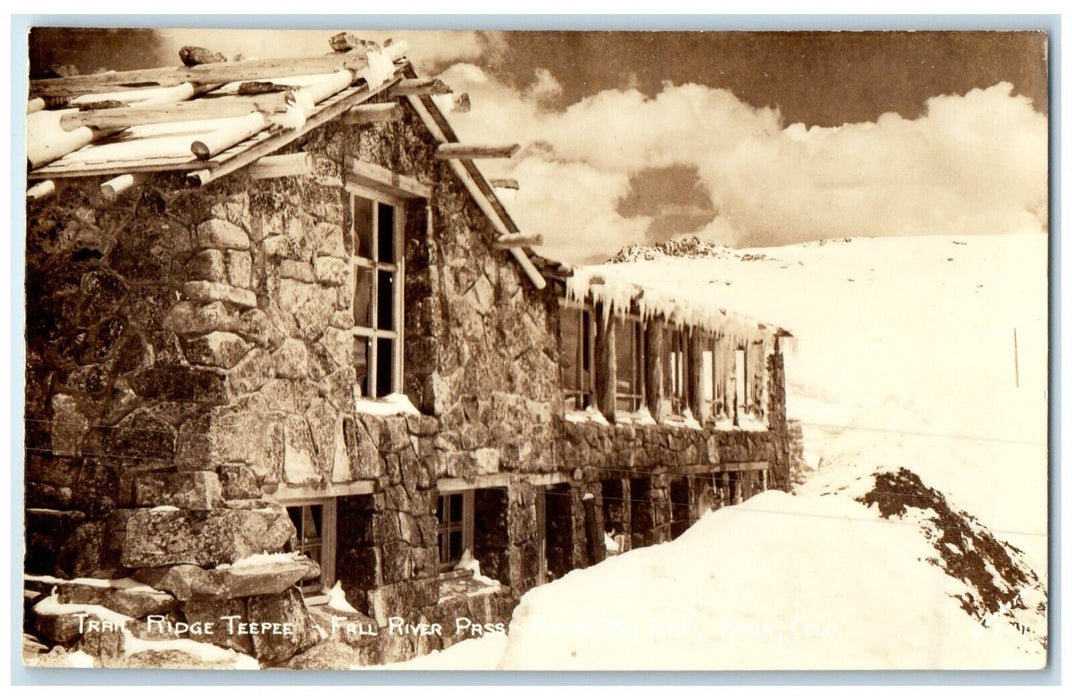 Train Ridge Teepee Fall River Pass Rocky Mt National Park CO RPPC Photo Postcard