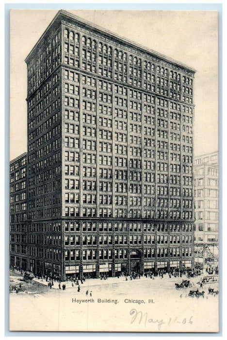 1905 Exterior View Heyworth Building Horse Carriage Chicago Illinois IL Postcard