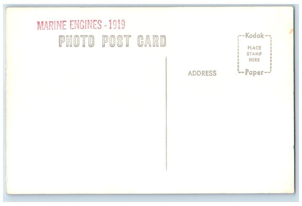 c1950's 1919 US Marine Navy Ship Engine Room Interior View RPPC Photo Postcard