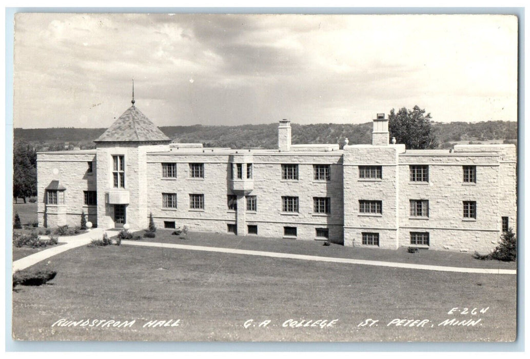 c1940's Rundstrom Hall GA College St. Peter Minnesota MN RPPC Photo Postcard
