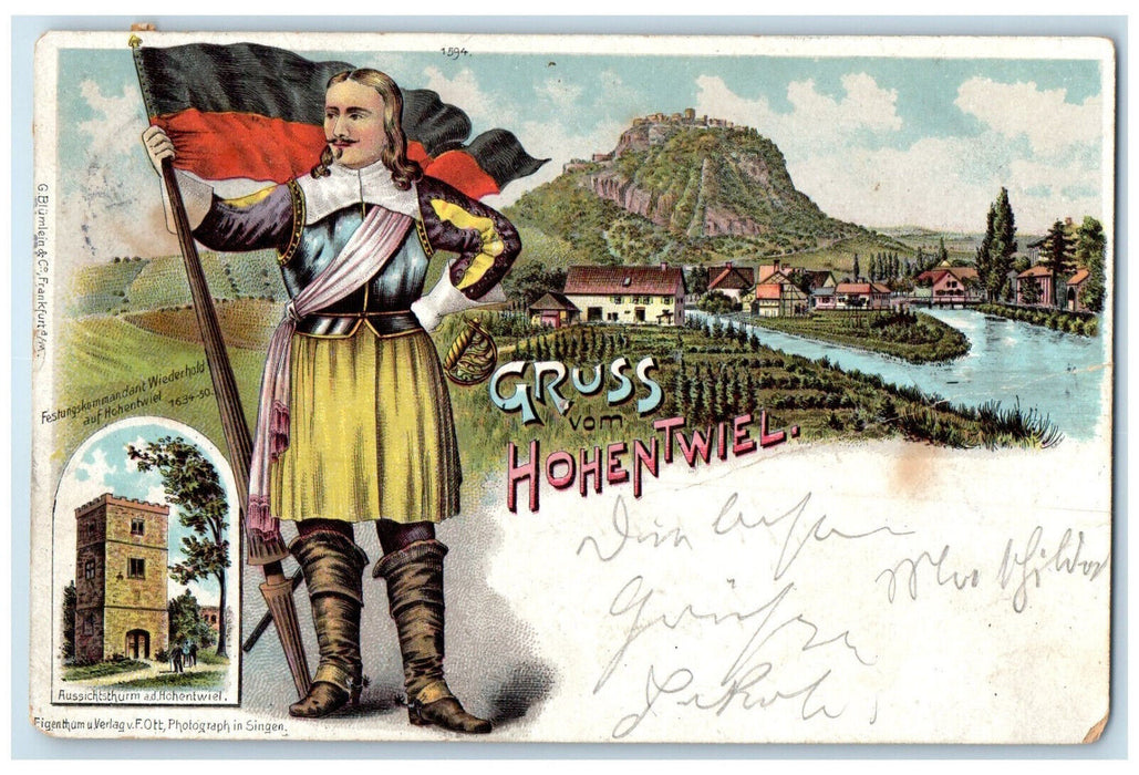 1901 Aussichtsthurm ad Hohentwiel Greetings from Hohentwiel Germany Postcard