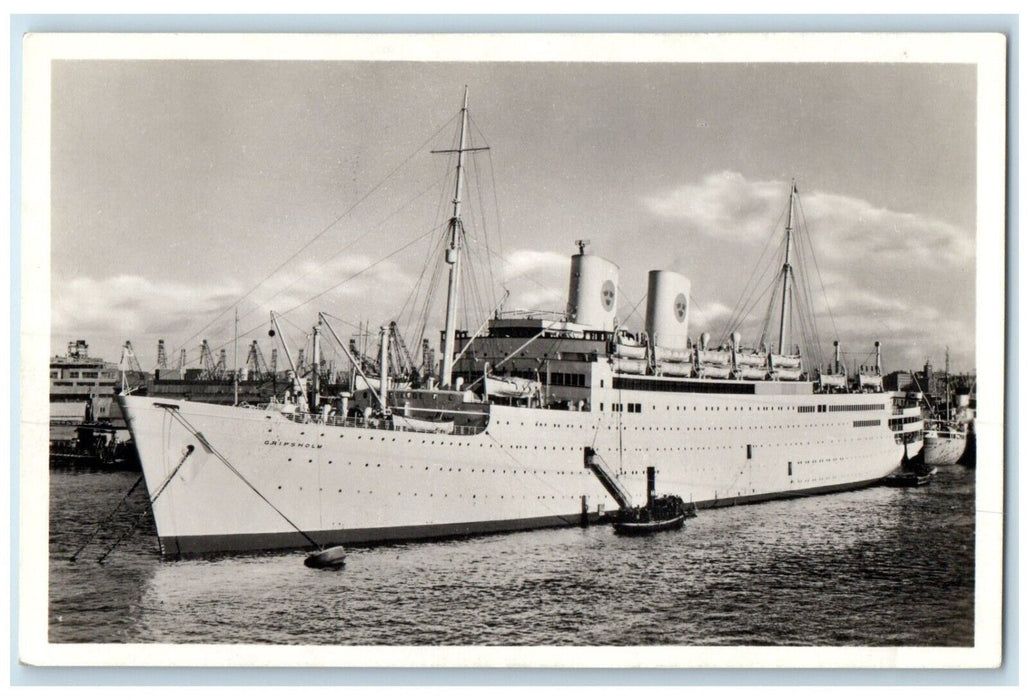 1950 MS Gripsholm Swedish American Line Gothenburg NY Canada RPPC Photo Postcard