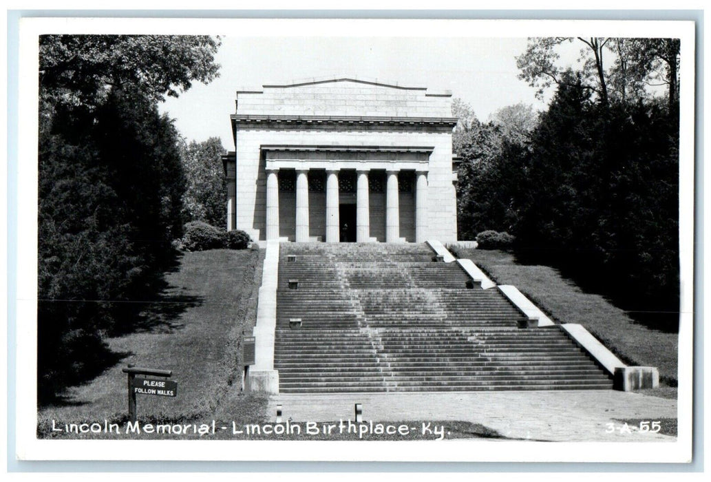 c1950s Lincoln Memorial Lincoln Birthplace Kentucky KY Cline RPPC Photo Postcard