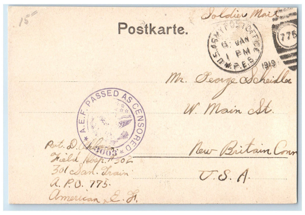 1919 Steingrube b. Kottenheim Greetings from Kottenheim Germany Postcard