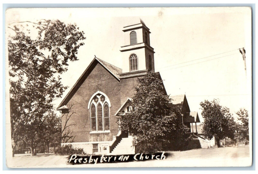 c1940's Presbyterian Church Smith Center Kansas KS RPPC Photo Vintage Postcard