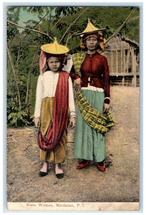 c1905 Moro Women Mindanao Philippines Island Unposted Antique Postcard