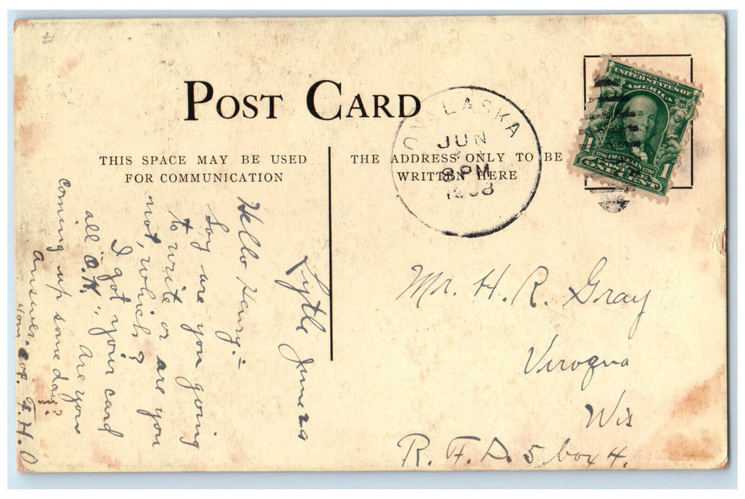 c1910 Tepeetoka Ice Cream Parlor Palace of Sweets Winona Minnesota MN Postcard