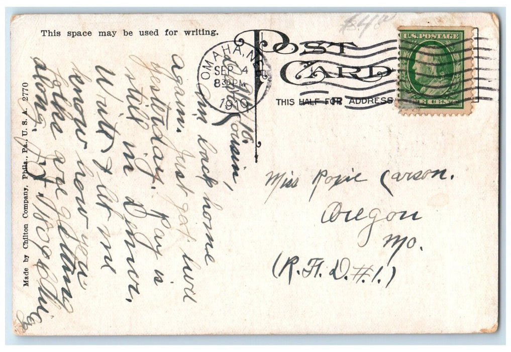c1910 Exterior Hotel Colfax Mineral Springs Baths Building Colfax Iowa Postcard