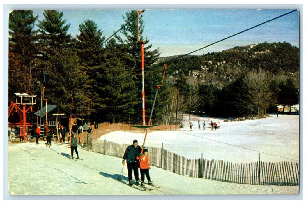 c1950's T Bar At Belknap Mountain Ski Area New Hampshire NH Vintage Postcard