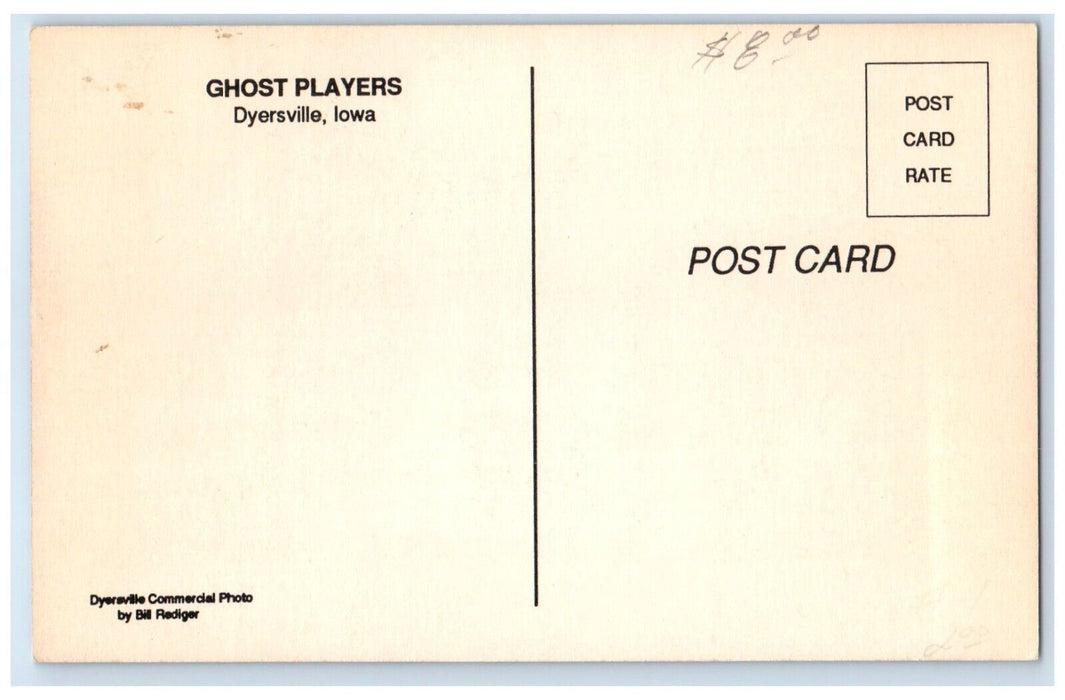 c1910's Ghost Baseball Player Dyersville Iowa IA Unposted Antique Postcard