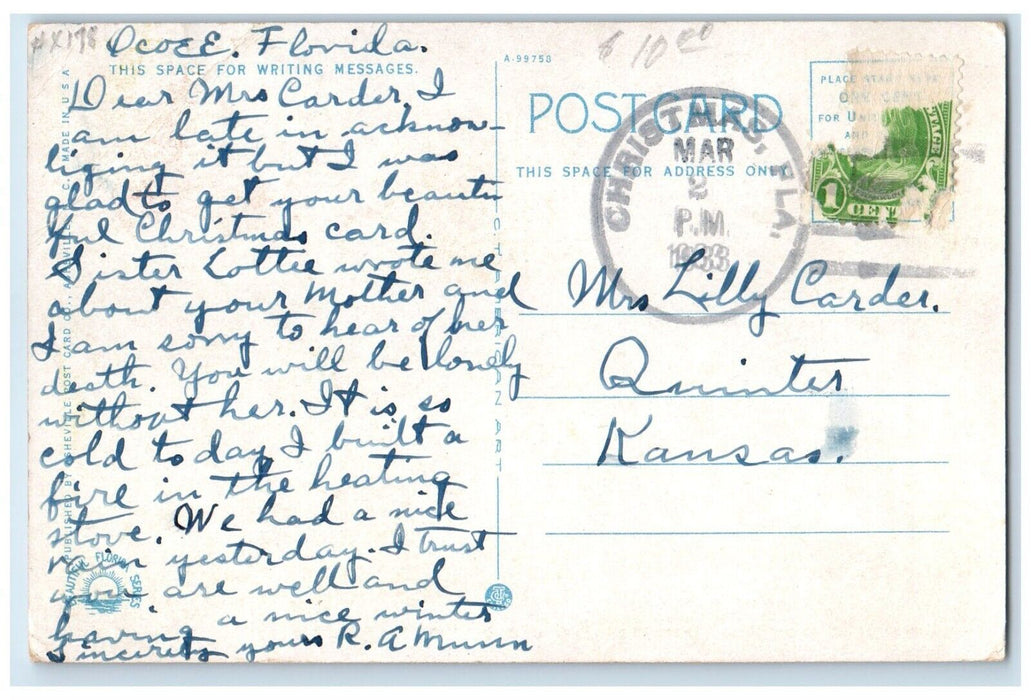 1933 Water Hazard On Gulf Course At Country Club Orlando Florida FL Postcard