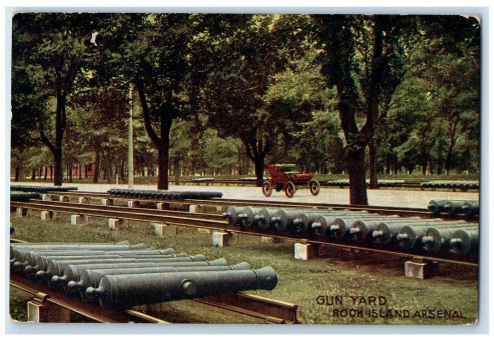 c1910 Gun Yard Rook Island Arsenal Davenport Bag Paper Company Iowa IA Postcard