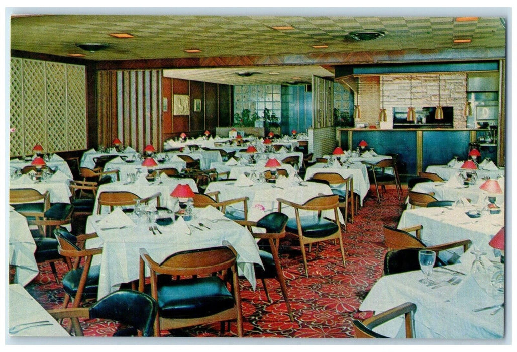 c1960 Dining Room Stevens Restaurant New York Street Elmhurst Illinois Postcard