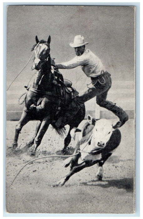 1942 Iowa's Championship Rodeo Sidney Iowa IA, Great Frontier Contest Postcard