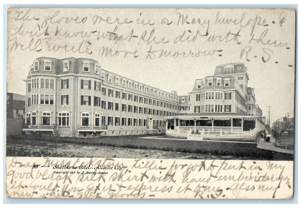 1906 Shelburne Hotel Building Atlantic City New Jersey NJ Antique Postcard