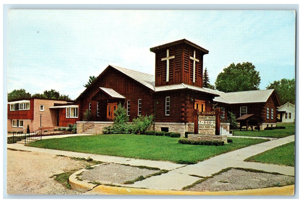 c1960's St. Michael's Church Roscommon Michigan MI Vintage Postcard