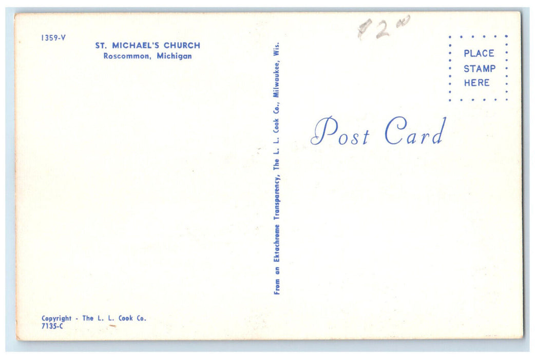 c1960's St. Michael's Church Roscommon Michigan MI Vintage Postcard