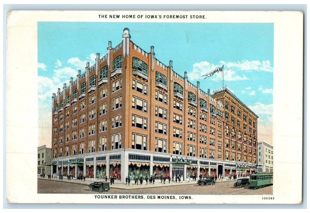 c1920 Younker Brothers Foremost Store Exterior Building Des Moines Iowa Postcard