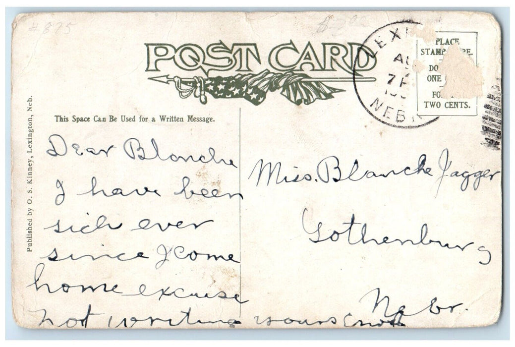 c1910's Lexington Street From Railroad Lexington Nebraska NE Antique Postcard